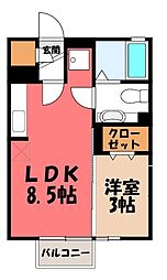 アベニュー吹上 1LDKの間取図画像