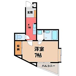 アネックス銀座 1Kの間取図画像
