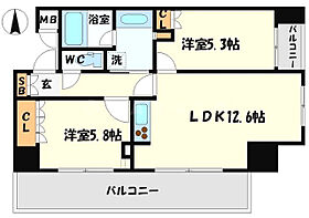 シティエール東梅田II  ｜ 大阪府大阪市北区堂山町（賃貸マンション2LDK・9階・56.30㎡） その2