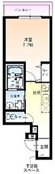 フジパレス吹田朝日が丘2番館 1Kの間取図画像