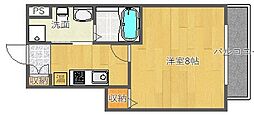 ジアメニティ千里山 1Kの間取図画像