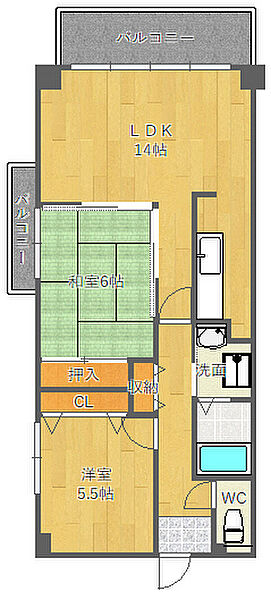 デイグラン千里 ｜大阪府吹田市佐井寺３丁目(賃貸マンション2LDK・3階・60.90㎡)の写真 その2