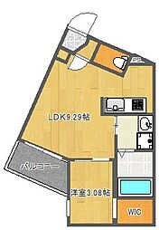 阪急千里線 千里山駅 徒歩9分の賃貸アパート 2階1LDKの間取り