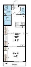 リブリ・朝霞A 1LDKの間取図画像