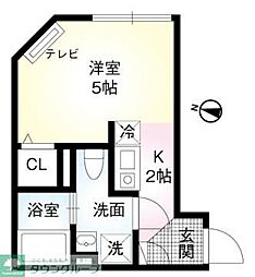 メゾンハイウェイ春日町 1Kの間取図画像