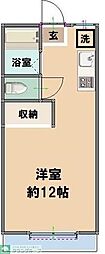スカイコーポ朝霞 1Kの間取図画像