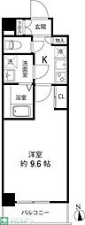 ハスネレジデンス 1Kの間取図画像