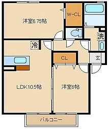 シーキャッスル 2LDKの間取図画像