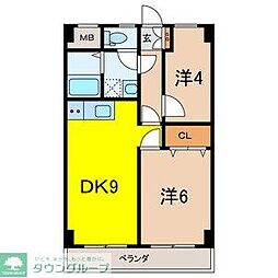 アーネスト・ハイライズ 2DKの間取図画像