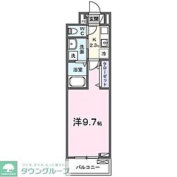 ジェルメM 1Kの間取図画像