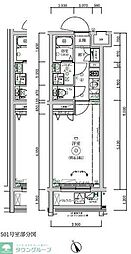 板橋区三園1丁目マンション 1Kの間取図画像