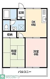 ファミール・コミヤ 2DKの間取図画像