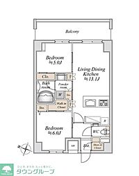 板橋本町ステーションレジデンス 2LDKの間取図画像