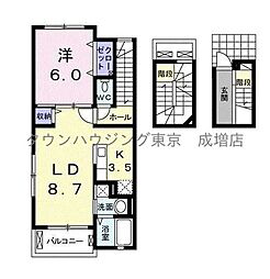 ジュネス 1LDKの間取図画像