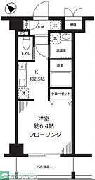 パルメゾン見次公園 1Kの間取図画像