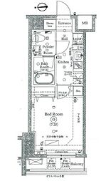 SQUARECITYニシダイAZ 1Kの間取図画像