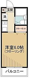 リディア 1Kの間取図画像