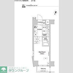 プラウドフラット板橋本町 1Kの間取図画像