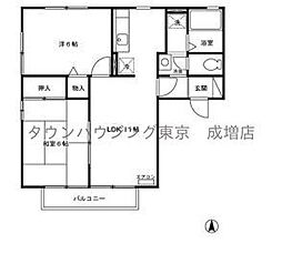 ソレイユ白子2 2LDKの間取図画像