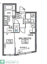 COCOCUBE板橋本町 1LDKの間取図画像