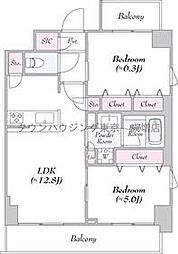 ロイジェント志村坂上 2LDKの間取図画像