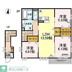グレイスパール平和台 3LDKの間取図画像
