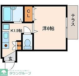 東武東上線 上板橋駅 徒歩3分の賃貸マンション 1階1Kの間取り