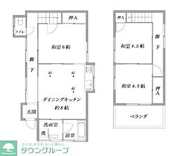 都営大江戸線 光が丘駅 徒歩10分の賃貸一戸建て 1階3DKの間取り