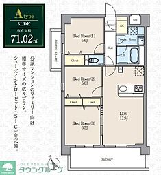 都営三田線 西高島平駅 徒歩9分の賃貸マンション 3階3LDKの間取り