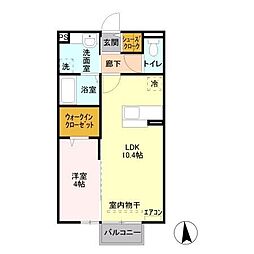 東武東上線 志木駅 徒歩10分の賃貸アパート 1階1LDKの間取り