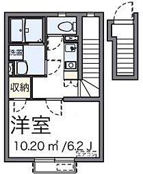 ヴィアロ大泉学園町レジデンス 2階1Kの間取り