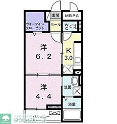 メゾン　ド　リッシュ 1階2Kの間取り