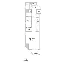 都営三田線 西台駅 徒歩5分の賃貸マンション 3階1Kの間取り