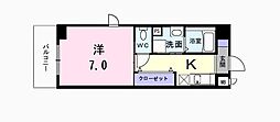 東武東上線 上板橋駅 徒歩15分の賃貸マンション 2階1Kの間取り