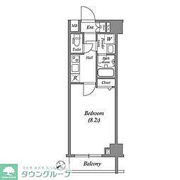都営三田線 西高島平駅 徒歩4分の賃貸マンション 2階1Kの間取り