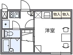東武東上線 ときわ台駅 徒歩17分の賃貸アパート 2階1Kの間取り