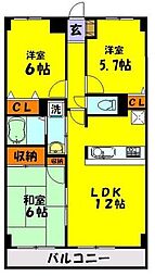 間取図画像 2SLDK