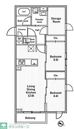 nidoMOTOHASUNUMA 2SLDKの間取図画像