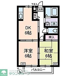 ファミーユ・ドミ 2DKの間取図画像
