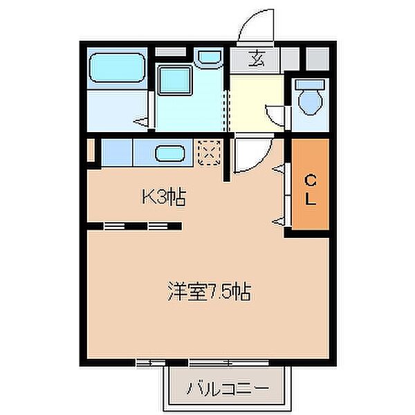 モナリエ三宅 102｜三重県四日市市東坂部町(賃貸アパート1K・1階・29.44㎡)の写真 その2