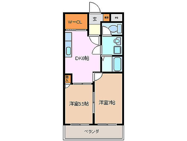 小杉町川崎様マンション 301｜三重県四日市市小杉町(賃貸マンション2DK・2階・45.45㎡)の写真 その2