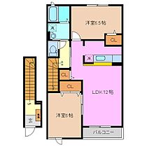 エアリー谷口A 202 ｜ 三重県四日市市大字西阿倉川（賃貸アパート2LDK・2階・58.86㎡） その2