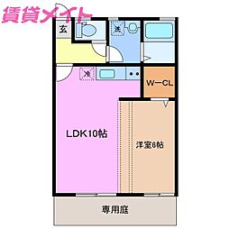 パインヒルズ 1LDKの間取図画像