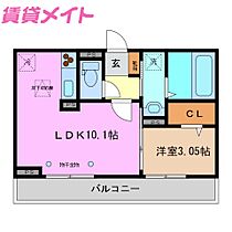 三重県四日市市東新町（賃貸アパート1LDK・1階・33.42㎡） その2