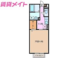 レフィナード 1Kの間取図画像