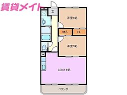 マルベリーヒル 3階2LDKの間取り