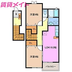 グランメゾン1 2LDKの間取図画像