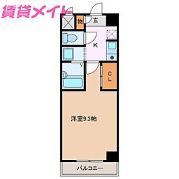 WillDo四日市白須賀 1Kの間取図画像
