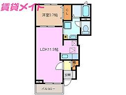ワイズフォレスト2 1LDKの間取図画像