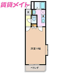 サンガーデン 1Kの間取図画像